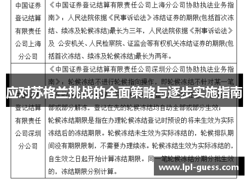 应对苏格兰挑战的全面策略与逐步实施指南